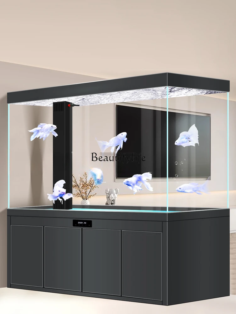 Medium and Large Fish Tank Super White Glass Living Room Home Screen Bottom Filter Change Water Aquarium