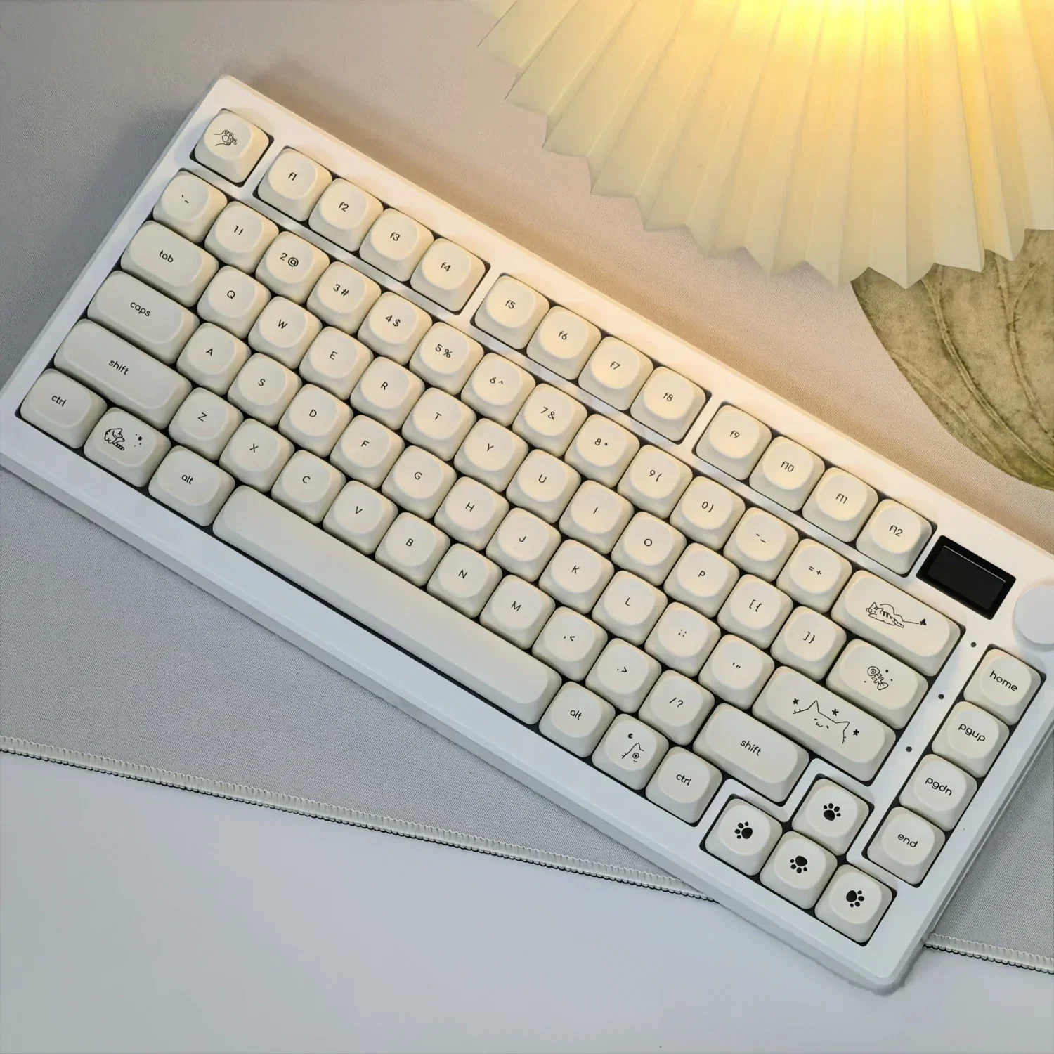 Simples branco leitoso bonito gato tema keycap 124 teclas pbt sublimação moa perfil bola redonda bonés teclado mecânico coreano