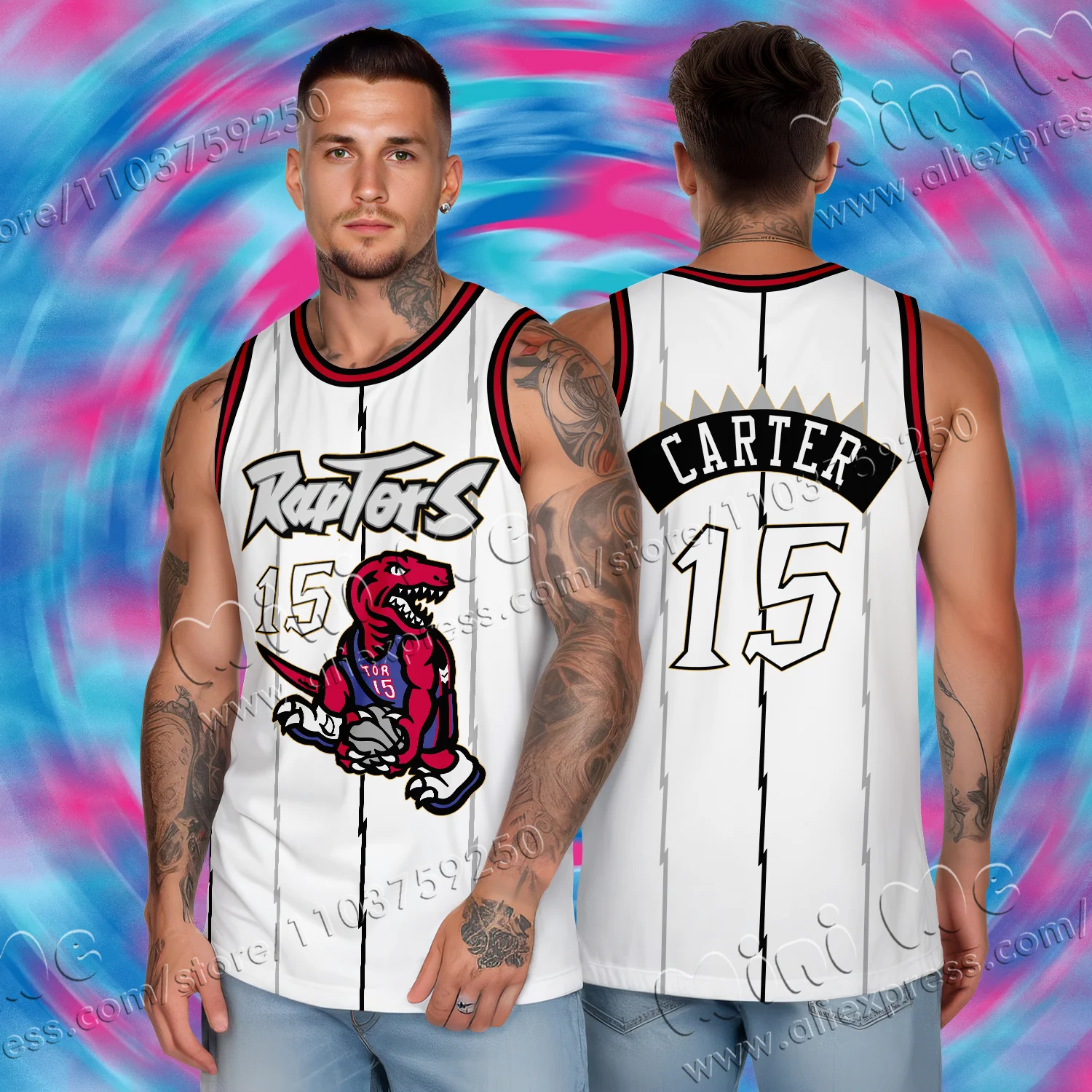 25 Raptors 15 Carter Home and Away Vintage Jersey Men's Adult and Children's Basketball Suit Training Suit