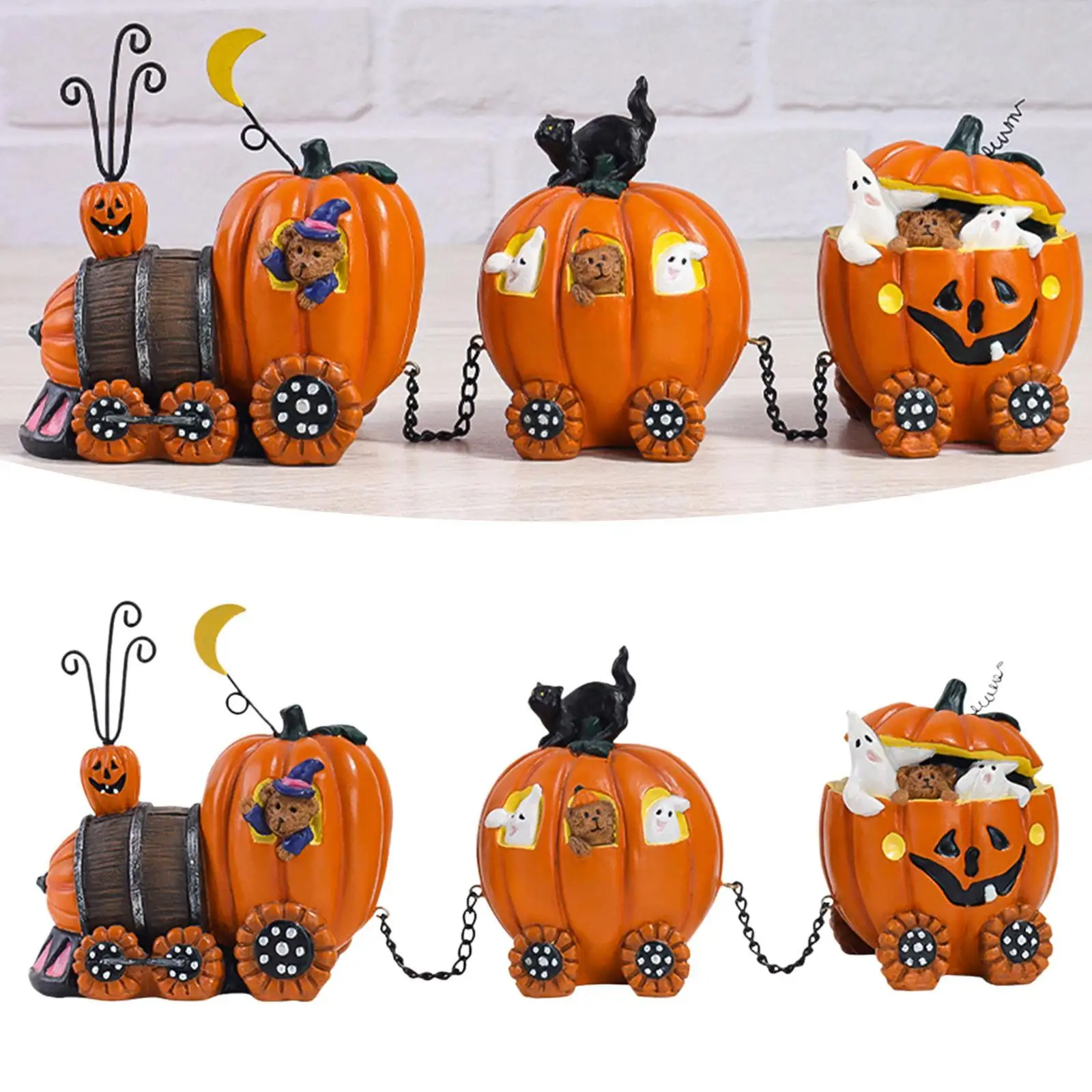 Halloween Pumpkin Statues Decoration Handmade for Wedding Tabletop Halloween
