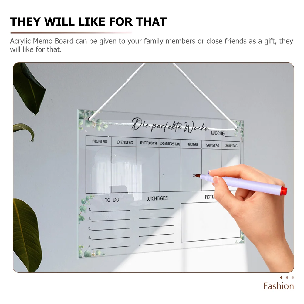 Erasable Memo Board Kitchen Supplies Rewritable Planning Wall Dry Erase Boards Acrylic Hanging