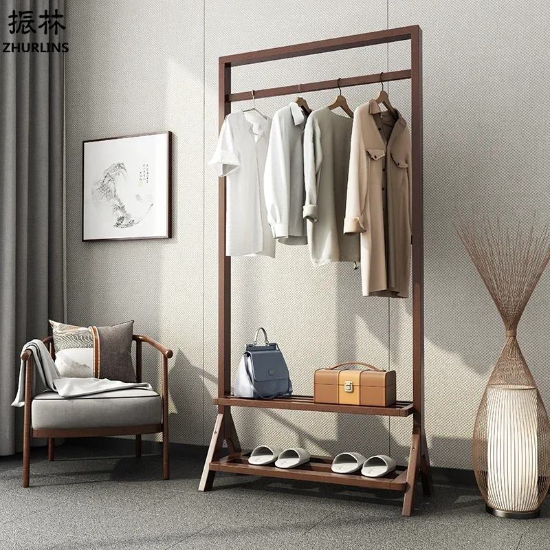 

Nordic Wooden Clothes Rack Entrance Storage Designe Standing Floor Coat Rack Bedroom Place Saving Perchero Pared Eccessories