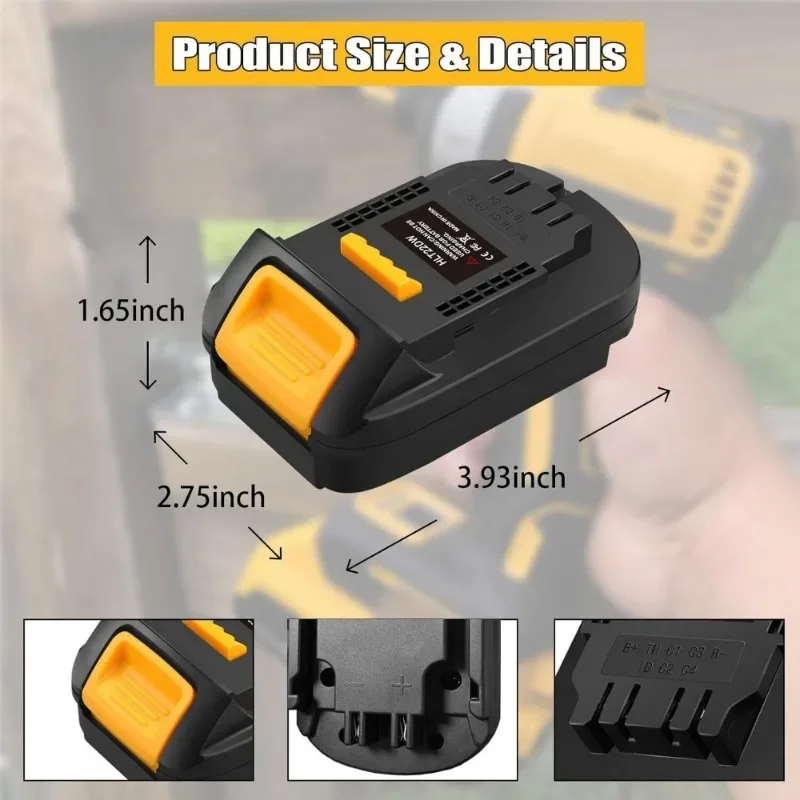 HLT22DW Battery Adapter Converter Fits for Hilti 22V Li-Ion Battery Convert To for DEWALT Lithium Battery,for DEWALT Power Tool