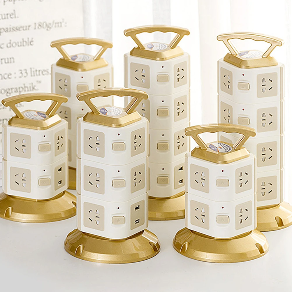 

Vertical Standing Multifunction Plug USB Power Outlet Overload Protection Compact Travel Socket Short Circuit Protection