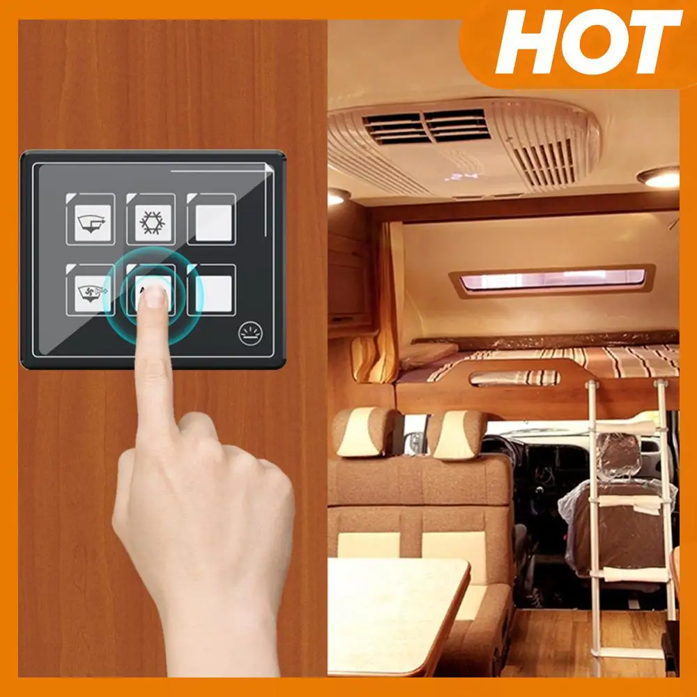 

6-бандовый электронный мембранный переключатель постоянного тока 11 В-30 В 6P светодиодный кнопочный переключатель панель комплект IP67 водонепроницаемый аксессуары для кемпера на лодке автофургоне