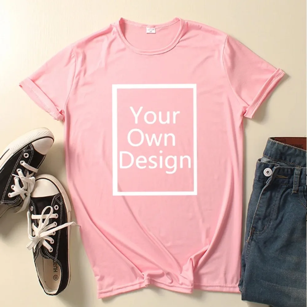 Customized Printed Leisure T Shirt Harajuku Women Tee DIY Your Like Photo or Design 11color T-shirt Fashion Custom Men Tshirt
