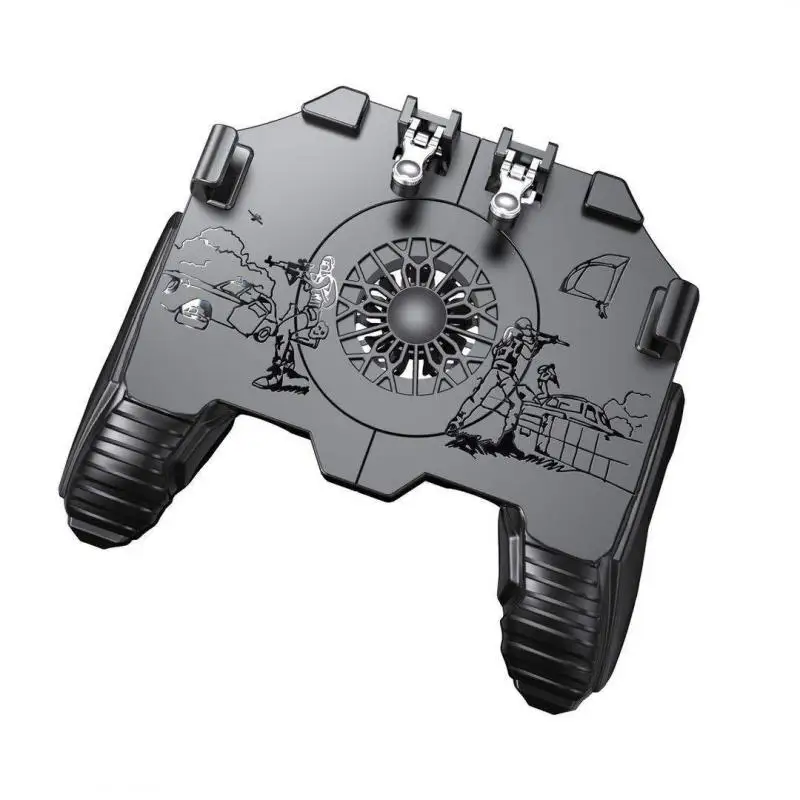 Cooler Black With Cooling Fan Compatibility Universal Four Finger For Pubg Gamepad Game Controller Abs Portable Controller