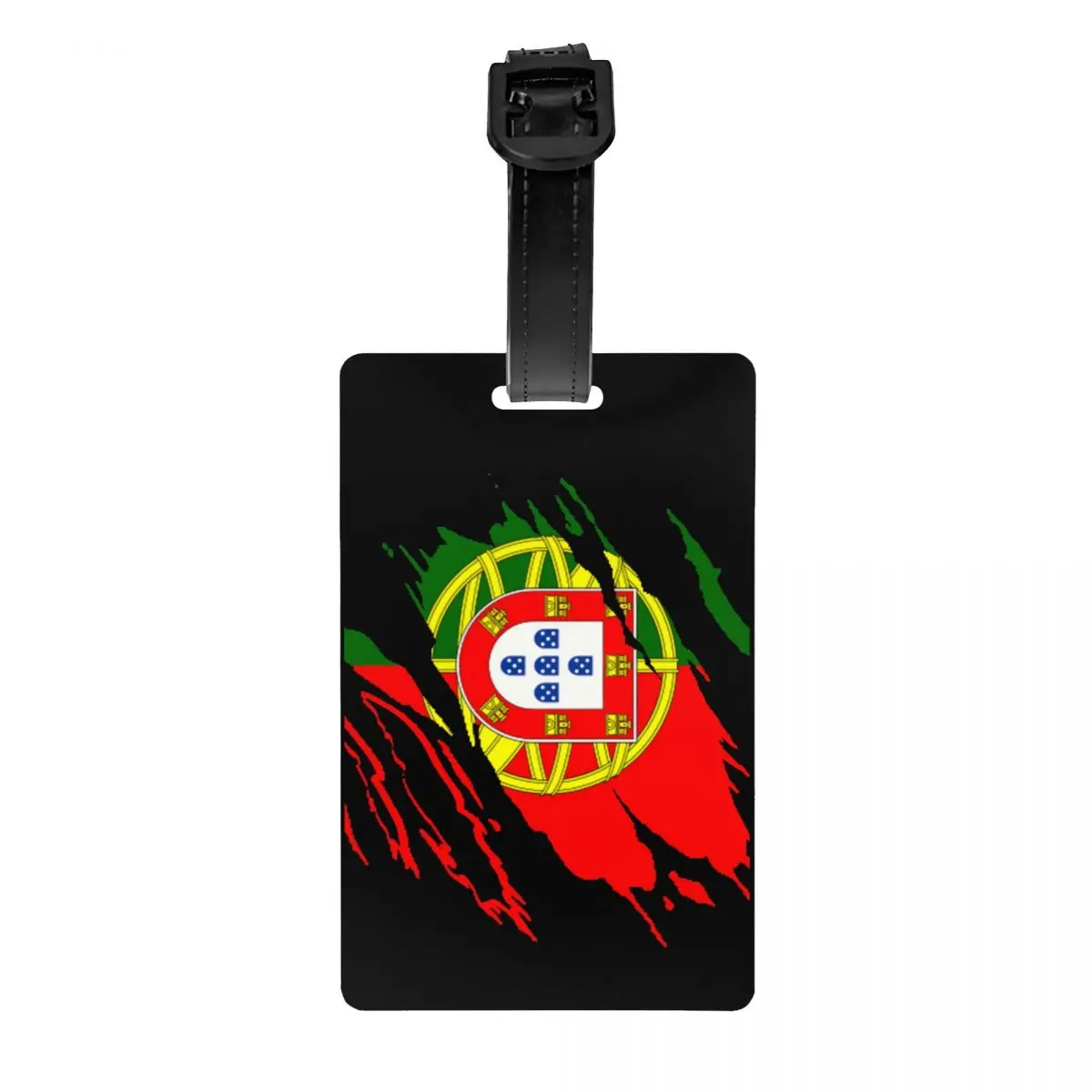 Custom Vintage Flag Of Portugal Luggage Tag With Name Card Portuguese Pride Privacy Cover ID Label for Travel Bag Suitcase