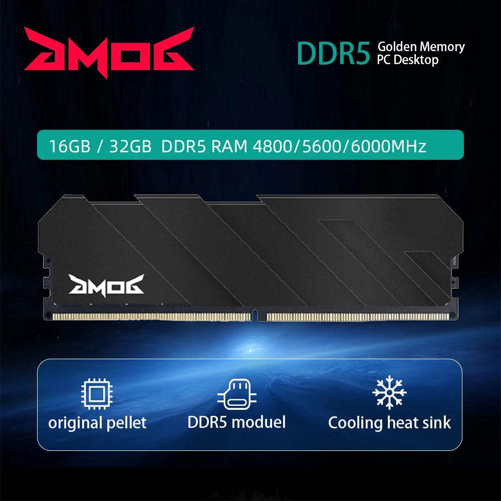 Imagem -02 - Memória Ram Gmog Ram Ddr5 para Jogos 8gb 16gb 4800mhz 5600mhz 6000mhz Expo & Xmp Overclocking Desktop Ddr5 Ram Garantia Vitalícia