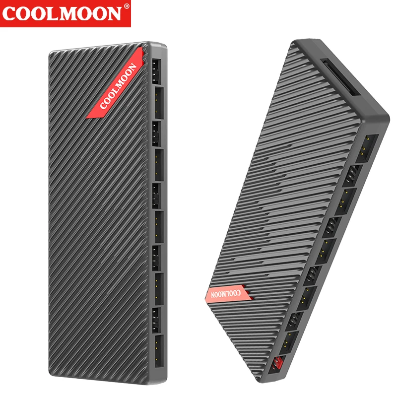 High Performance PWM and ARGB Hub Splitter for PC with 10 Fan Connections and Magnetic Installation Option