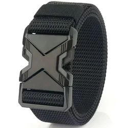 The New Type of Buckle Can Be Inserted, Breathable, Elastic, Lightweight, Military Quick Release Men's Belt Adjustable Canvas