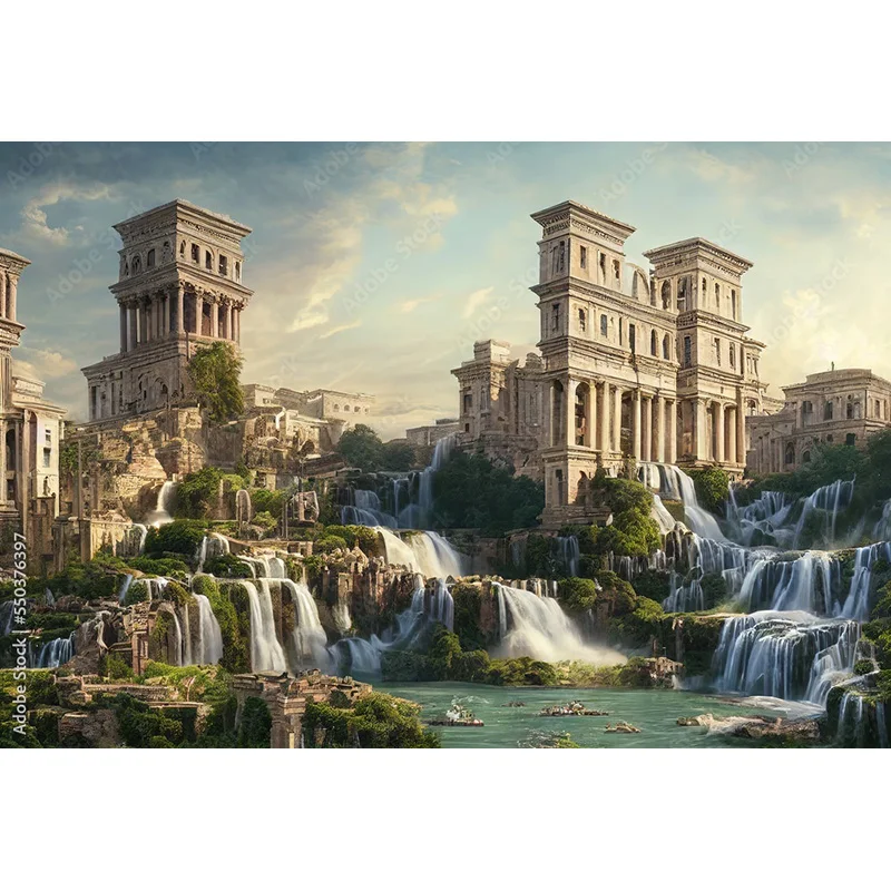 Art Cloth Background European Landscape Famous Scenic Spots Street  Night Scene Photography Background Props  OZ-15