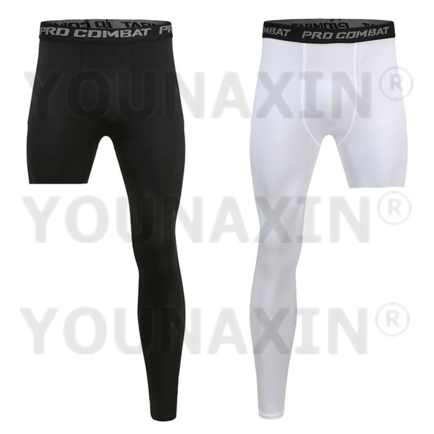 Men Base Layer Exercise Trousers Compression Running Tight Sport Cropped One Leg Leggings Basketball Football Yoga Fitness Pants