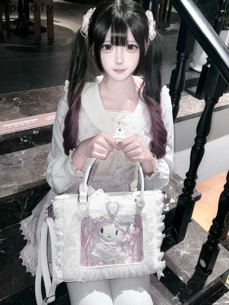 

Japanese Original Y2k Subculture Lolita Lace Bow Itabag Small Capacity Cute Baby Bags Mass-produced Lei Women's Handbag