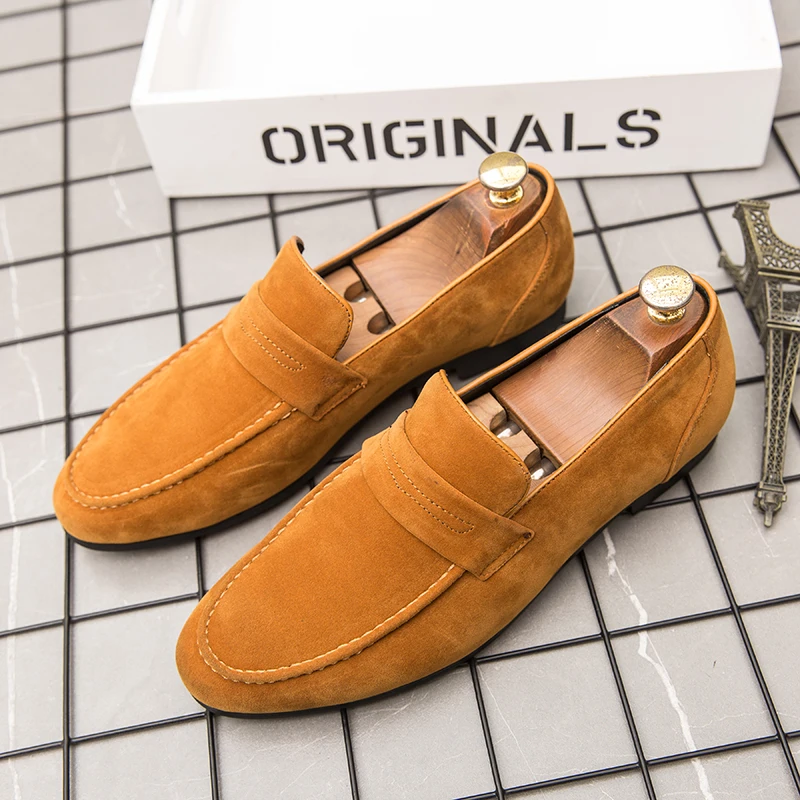 

Spring Autumn Men Frosted Loafers Are Simple Breathable Comfortable Fashionable Shoes Suitable for Men Commuting Driving Out