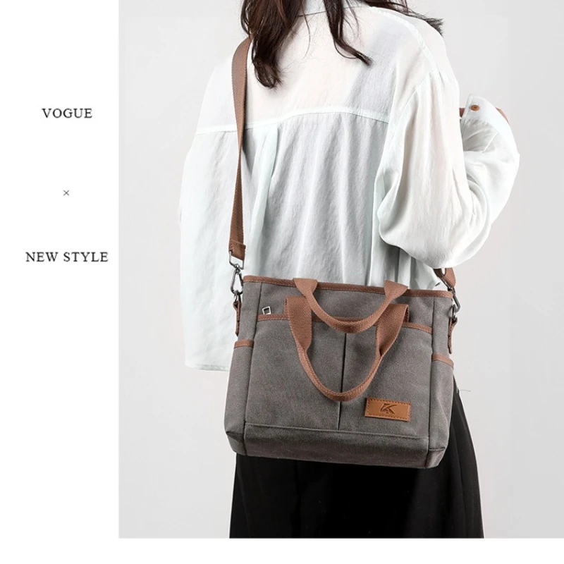 جديد حقيبة قماش قنب عادية سعة كبيرة حقيبة يد الكورية نمط ضوء فاخر تنوعا حقيبة كروسبودي المرأة التنقل حقيبة كتف