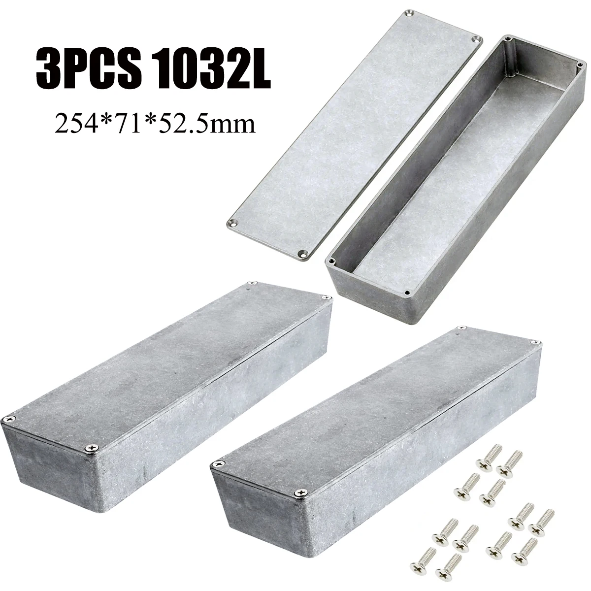 3 STKS Aluminium Stomp Box Behuizing voor DIY Gitaar Effectpedaal-12 Maten (1590A/B/BB/C/D/DD/G/LB/XX/BB2/125B/1032L)