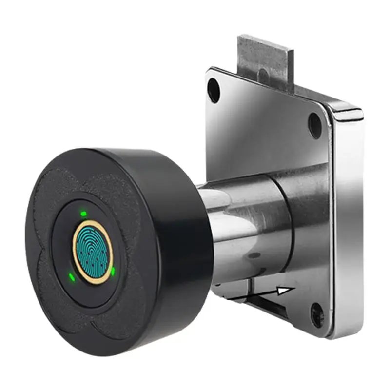 

[NEW A09R!】 Fingerprint Lock Biometric Electronic Door Lock No Punching Low Power With Tricolor Lamp For Office And Home Black F