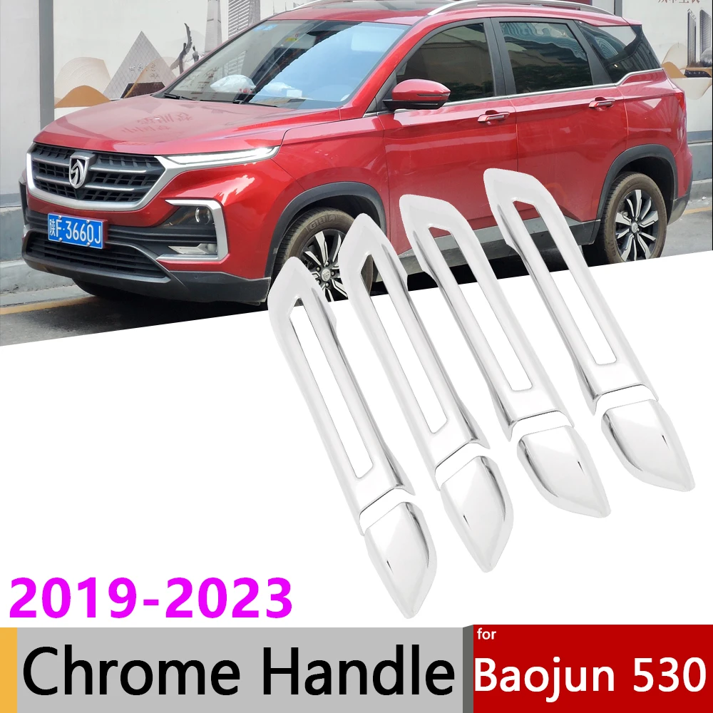 Car Chrome Door Handle Cover Trim Set for Baojun 530 Chevrolet Captiva CN202S MG Hector Wuling Almaz 2019~2023 Auto Accessories