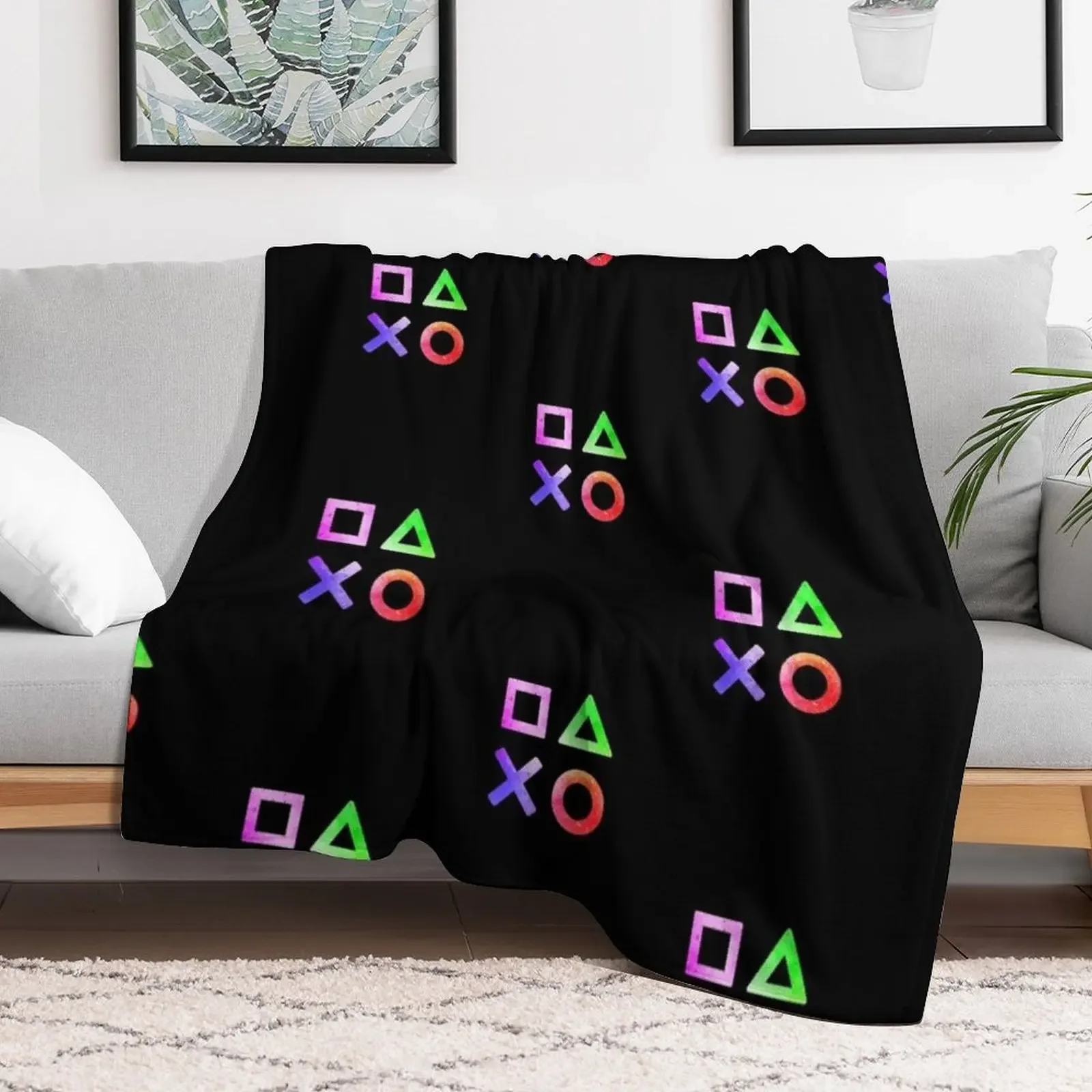 Controller Buttons Throw Blanket Cute bed plaid Blankets Sofas Of Decoration Blankets For Sofas Blankets