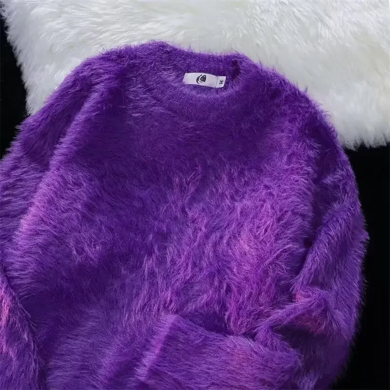 لينة الكشمير الرجال محبوك سترة الخريف الشتاء كسول نمط ملابس داخلية قاعدة طبقة المنك المخملية زوجين ملابس خارجية معطف