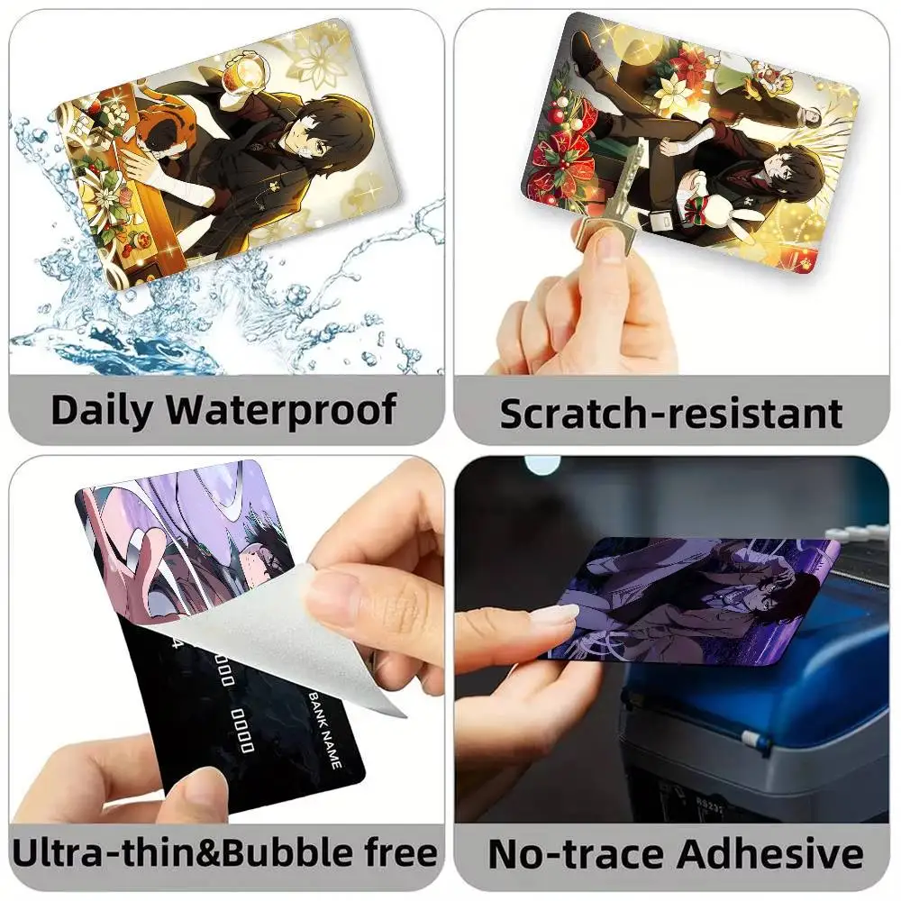 Bungo S-Stray D-Dogs Cute Credit Card HD Stickers Small Chip Waterproof Sticker Game Card Decal Gift