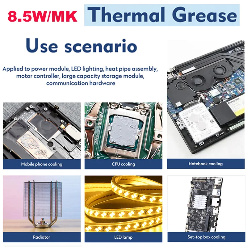 FEHONDA TG-8 Термопаста 8,5 Вт/м.K Высокопроизводительная термопаста Термопроводящая силиконовая смазка для охлаждения игрового процессора и графического процессора