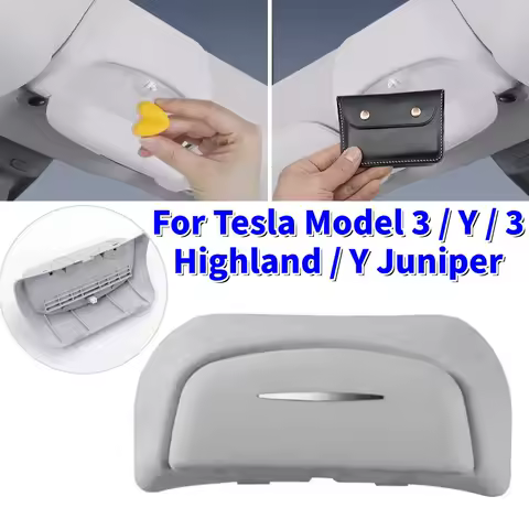 ABS/Suede Auto Interior Glasses Case Wear-Resistant Sunglasses Holder Storage Box For Tesla Model 3 / Y / 3 Highland / Y Juniper