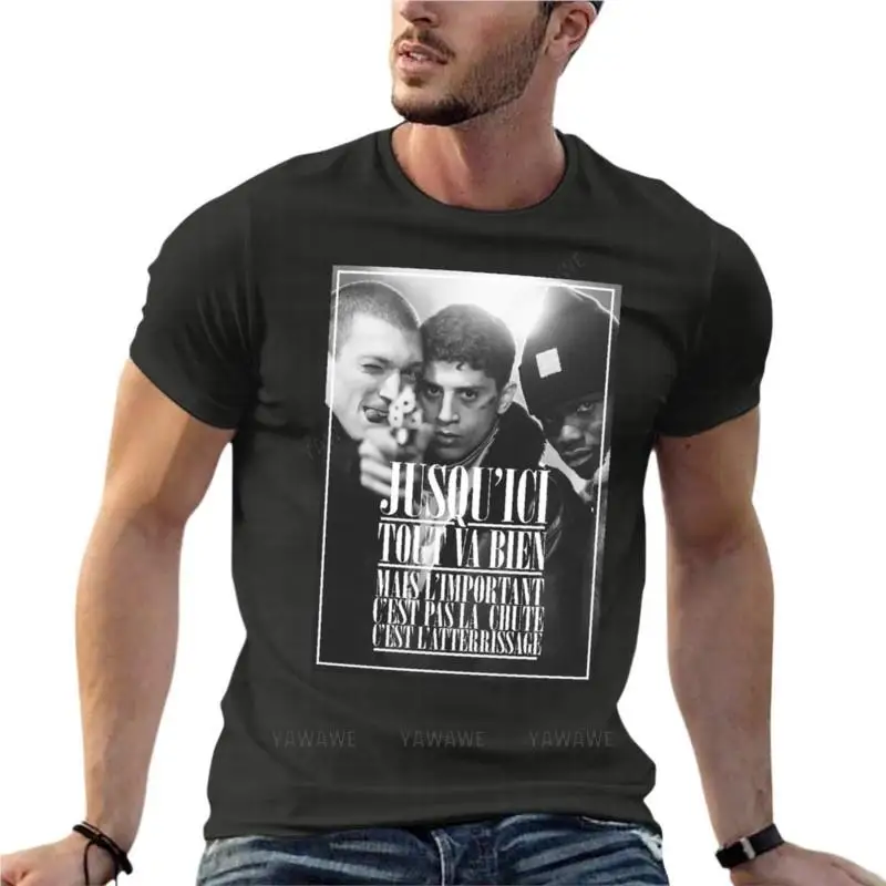 تي شيرت رجالي مقاس كبير من La Haine ملابس مخصصة بأكمام قصيرة ملابس الشارع الشهير تي شيرت رجالي مقاس كبير 4XL 5XL