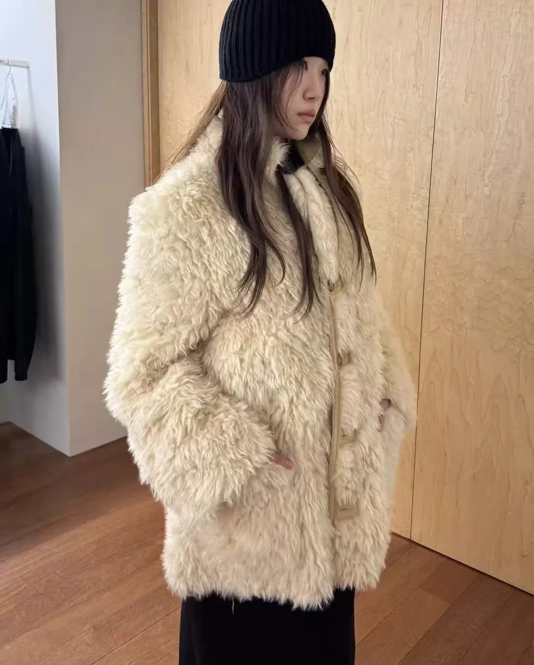 

Двусторонняя замшевая куртка PREON для женщин, для повседневной носки, с длинными рукавами, на молнии, осенне-зимняя верхняя одежда