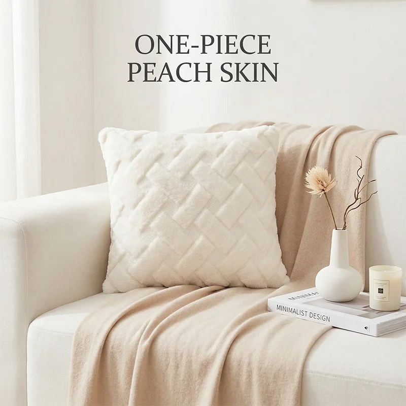

One-Piece Peach Skin Cushion Cover Soft Throw pillow cover Case For Living Room Sofa Bedroom Home Decor Car Seat 40x40cm