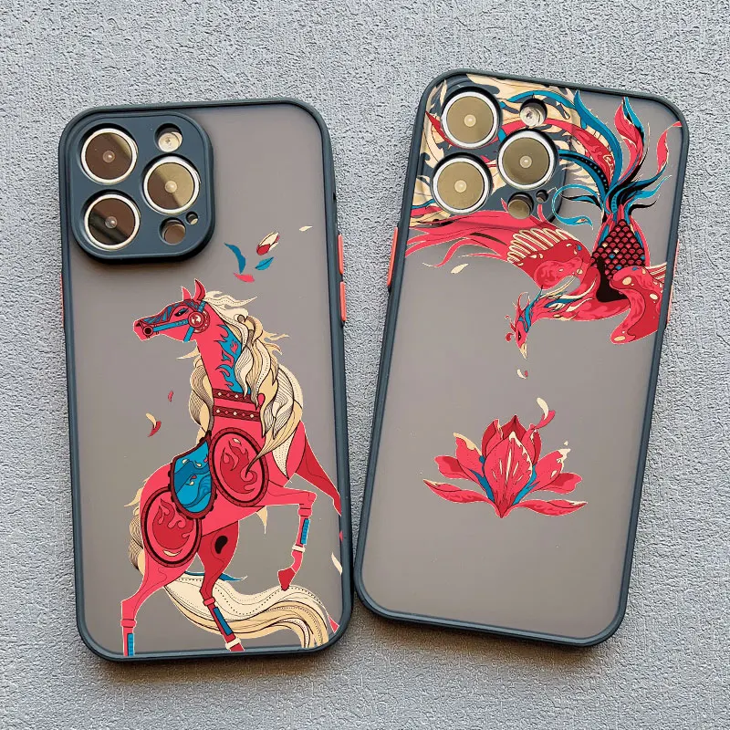 حافظة لهاتف آيفون 16 15 14 برو ماكس بلس 17 برو ماكس 13 12 ميني 11 برو ماكس غطاء خلفي مقاوم للصدمات فوندا