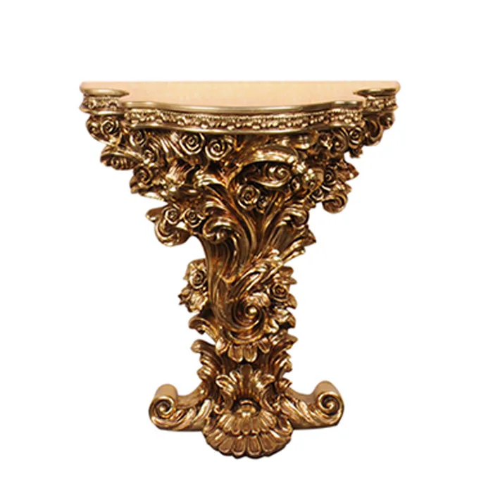 European style porch cabinet half round table porch platform wall carved gold foil to make old porch cabinet