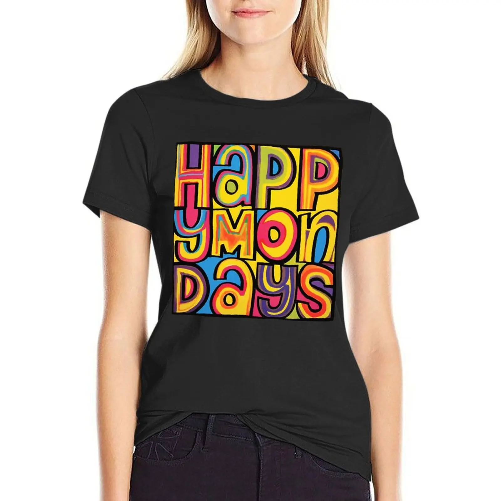 Happy Mondays T-Shirt lady clothes cute tops workout shirts for Women loose fit