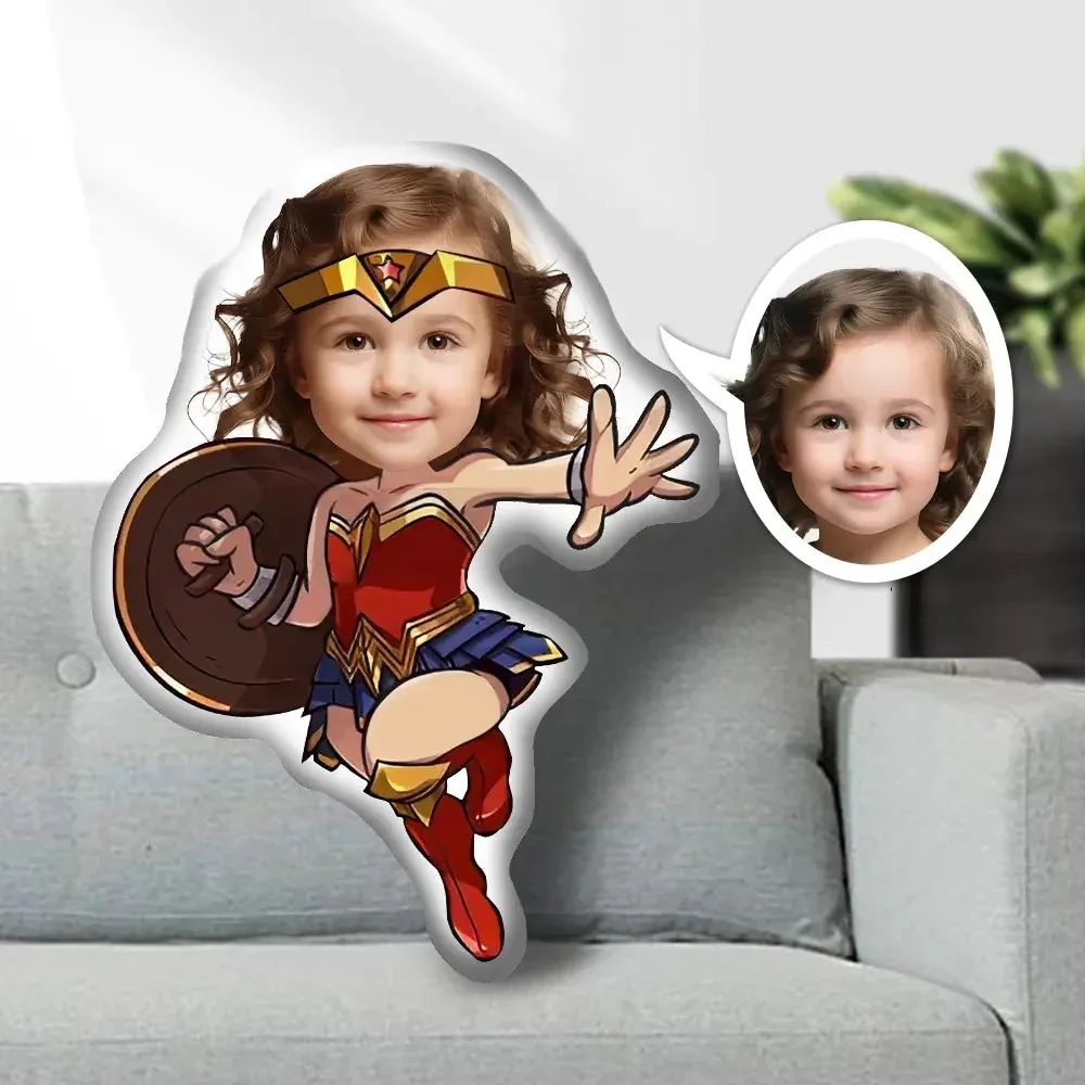 

Minime Pillow cushion Dolls Photo Face customized Pillow creative Gift toys Personalized Wondergirl Superheroes For Girl