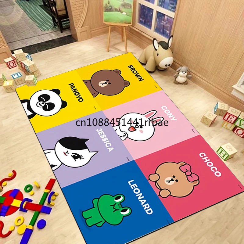 

B-rown and Cony Cartoon Printed Large Carpet,Living Room Bedroom Sofa Area Rug,Floormats,bath Mat,Kid's Playmat