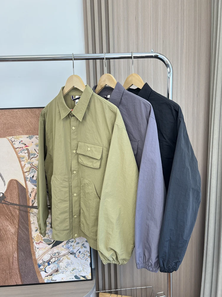 Outdoor Casual Loose Fit Men's Shirt Breathable Fashion Urban Style Polyester Fiber Long Sleeve Vintage Collar Open Cardigan