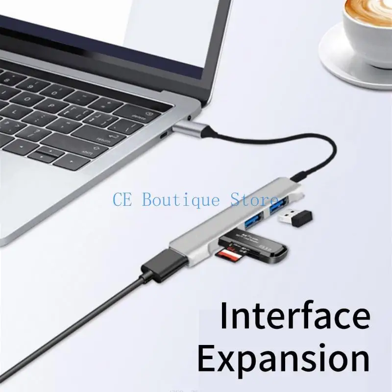 652F USB C/USB HUB إلى 4 PORT 3XUSB2.0+1XUSB3.0 5GBPS نقل البيانات لأجهزة الكمبيوتر الشخصية #4