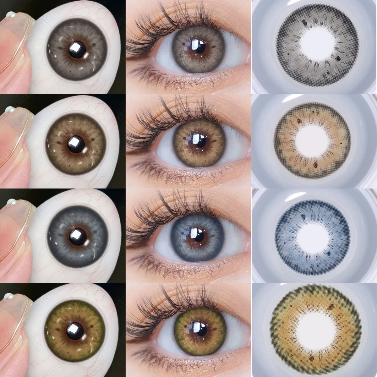 EYESHARE 1Pair Color Contacts Lenses Colored Lens Eyes Natural Blue Eyes Lenses Gray Contacts Lense Yearly Fashion Green Lenses