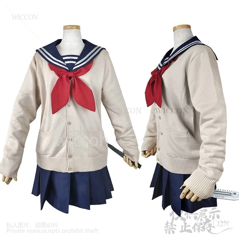 Anime My Herooo Academiao Cosplay Himiko Toga Costume Jk School Uniform Dress Lolita Wigs For Halloween Christmas Woman Girls