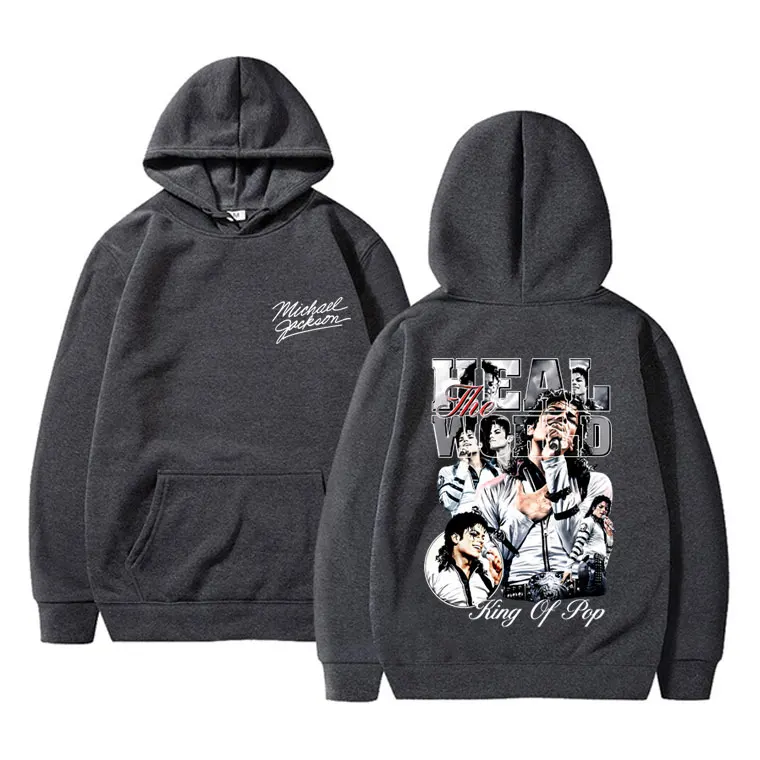Michael Jackson King of Pop Hoodie Men Women Fashion Gothic Rock Oversized Sweatshirts Men's Casual Vintage Streetwear Fans Gift