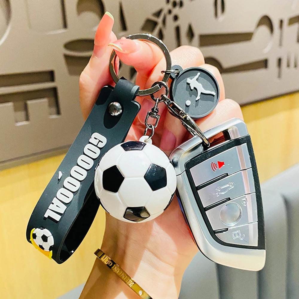 Acrylic Football Keychain Car Backpack Sports Men Football Lover Keyring Birthday Jewelry Gift