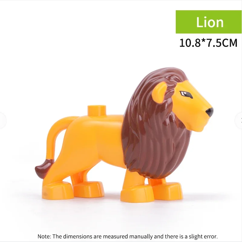 Blocs de construction série d'animaux: chat noir, chien, Lion, tigre, éléphant, fête pour enfants, Zoo, cadeau de vacances interactif Parent-enfant