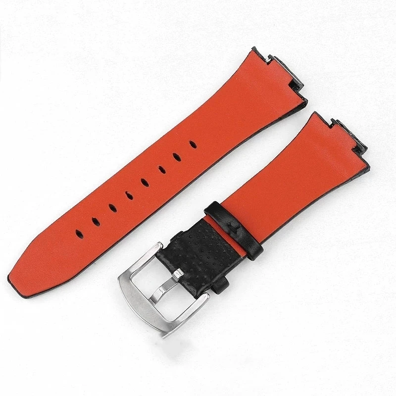 Correas de reloj de cuero genuino compatibles con Seiko sportura SNL029P2 SNL021P1 SNA595P2 SNL017P1 pulsera de 15X27MM