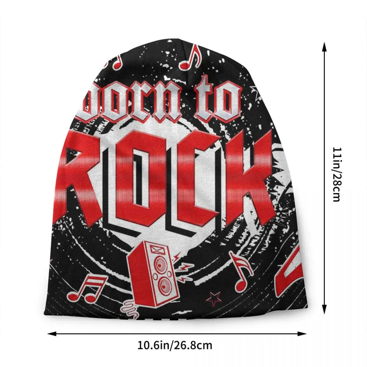 Born To Rock cappelli con cofano Street Knit Hat per donna uomo autunno inverno Warm Heavy Metal Punk Music Skullies berretti berretti