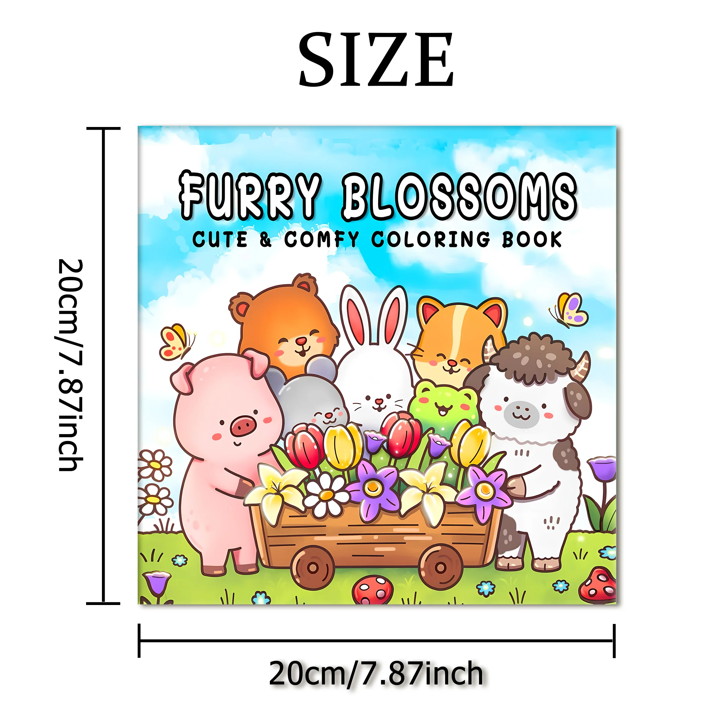 FURRY BLOSSOMS Bold-easy Patterns Coloring Book for Adults Cute Drawing Book Perfect Gift for Party and Birthday