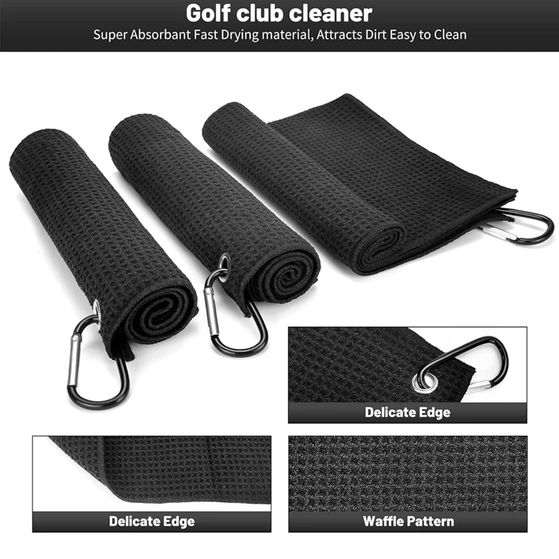 Golf Club Cleaner Kit, 3 Golf Towels, Golf Club Cleaning Brush,Golf Divot Repair Tool,Golf Club Cleaning Kit Easy To Use