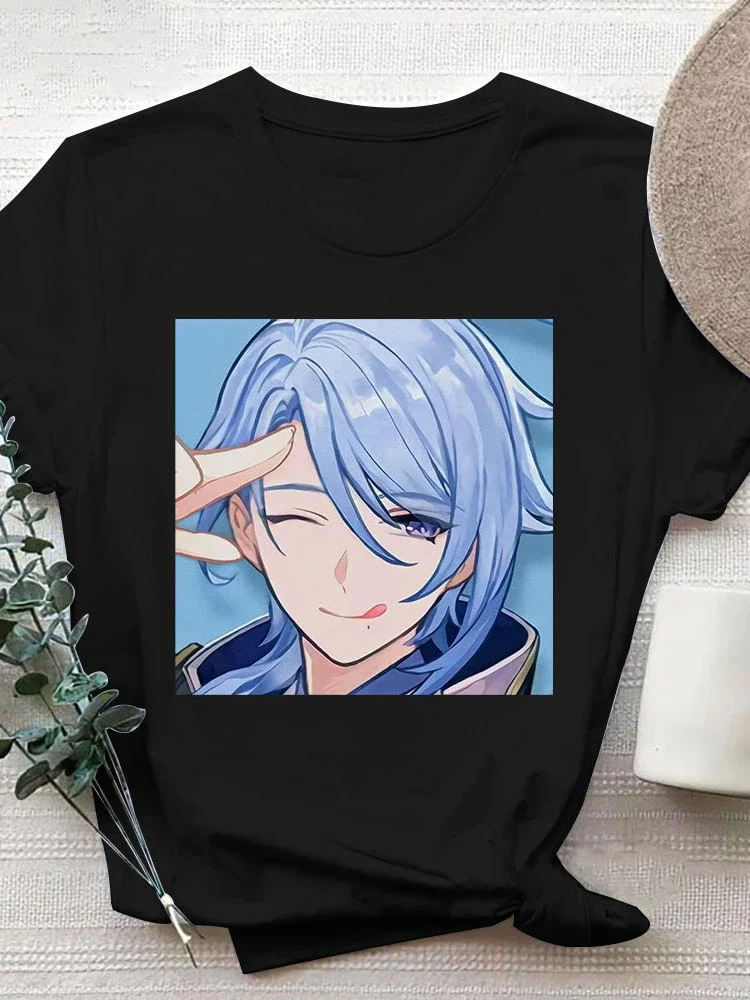 

Kawaii Women T-shirts Harajuku Genshin Impact Short Sleeve T Shirt Fashion Woman Blouses 2025 Unisex Streetwear Y2k Clothes Tops