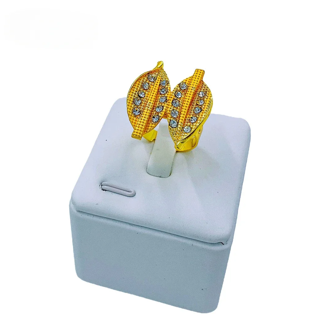 Luxury Dubai Jewelry Set For Women Charm Leaf Necklace Earrings Wedding Party African Set Gold Color Accessories