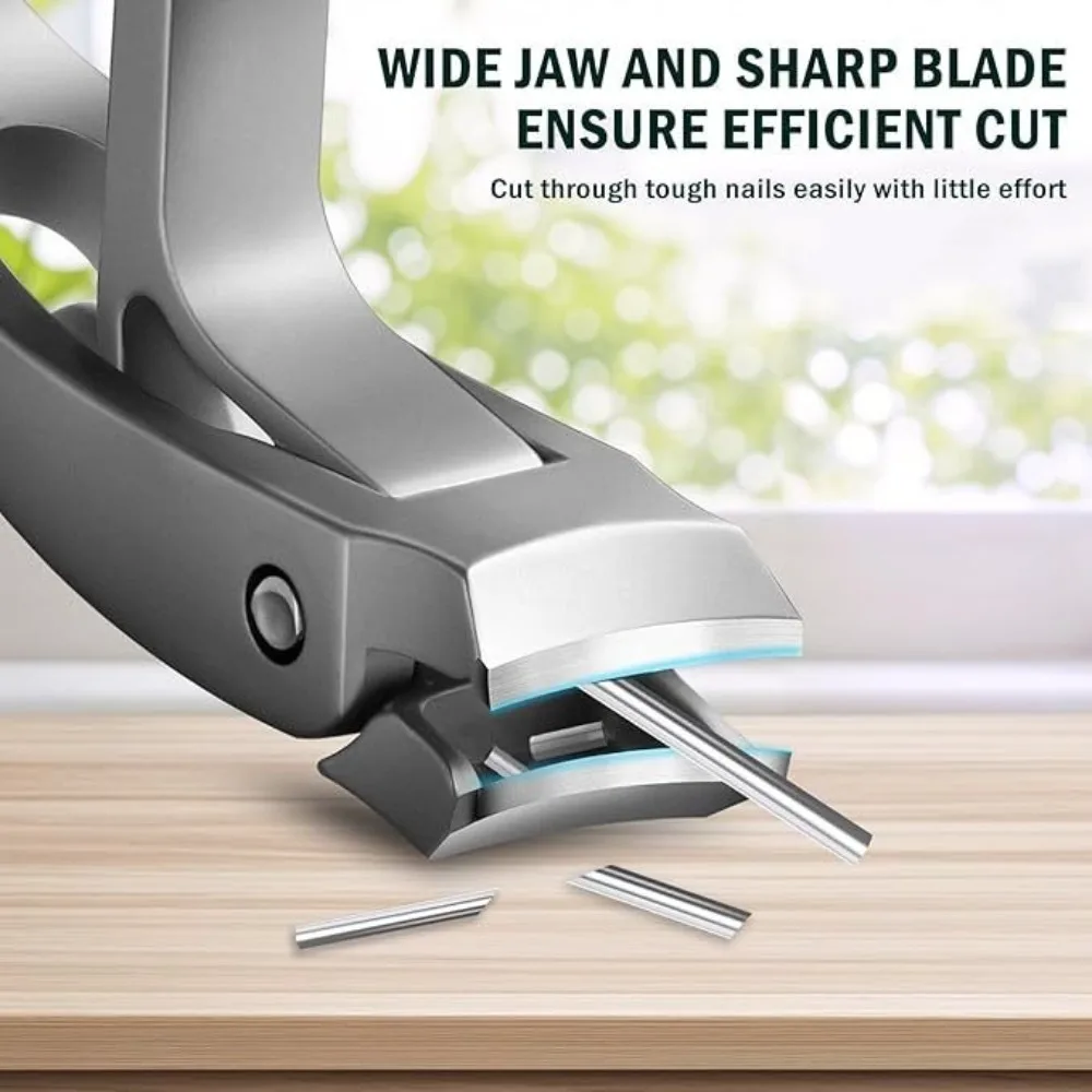Langlebiger, gebogener Nagelknipser mit großer Öffnung, Anti-Spritz-Aufbewahrung, Nagel-Fingernagel-Trimmer, dicke Zehennägel, tragbare Nagelwerkzeuge